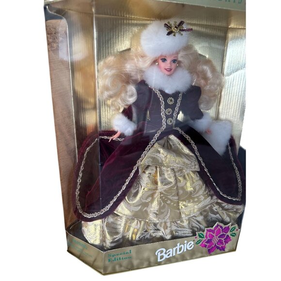 MATTEL Happy Holidays 1996 Limited Edition Blonde Barbie Doll NEW NIB - Picture 2 of 7